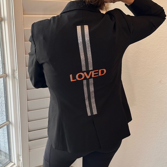 PRICE REDUCED! Hipchik Crystal Loved Blazer - Black Sz L - Picture 8 of 13